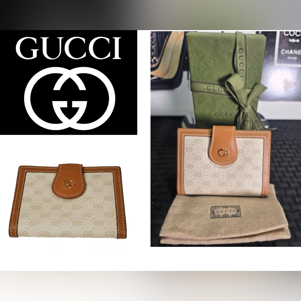 🔥LIKE NEW GUCCI GG SUPREME CANVAS WALLET  W/COA